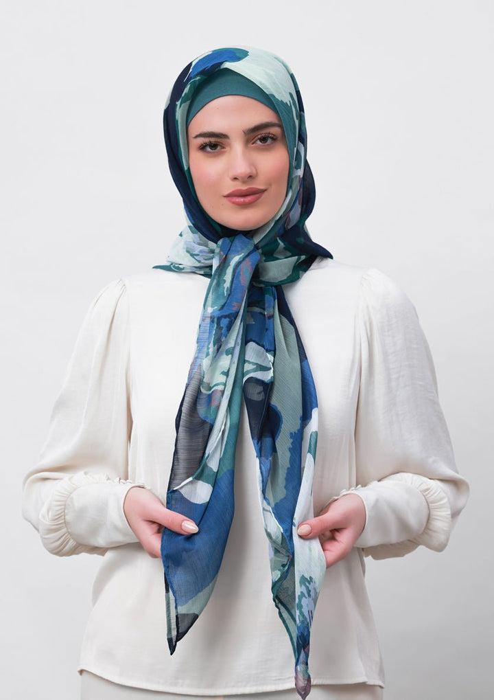 Ambition-Printed Crinkled Chiffon - BOKITTA Hijab