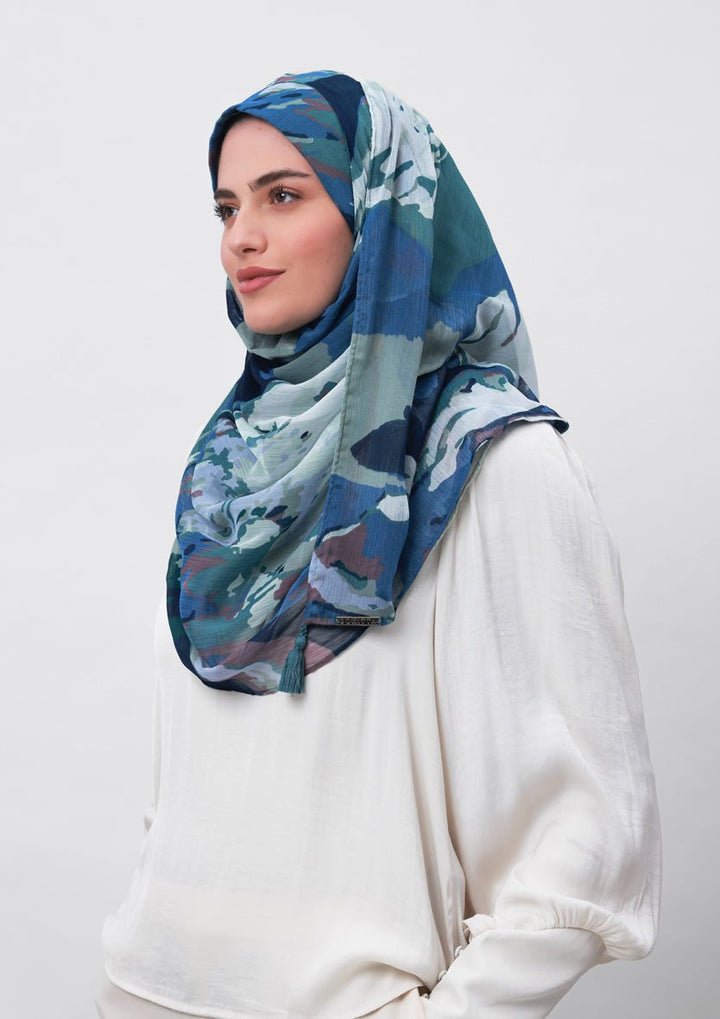 Ambition-Printed Crinkled Chiffon - BOKITTA Hijab
