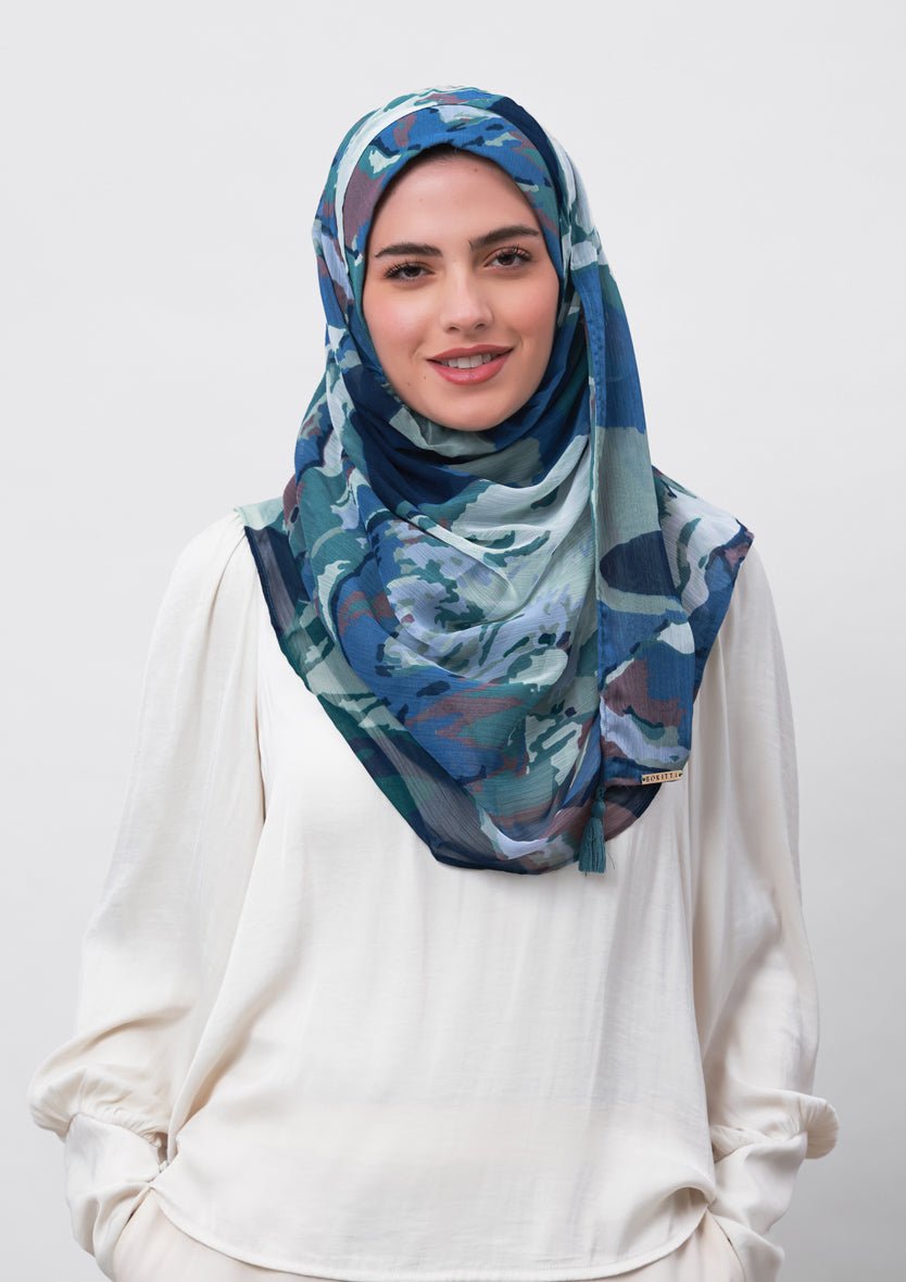 Ambition-Printed Crinkled Chiffon - BOKITTA Hijab