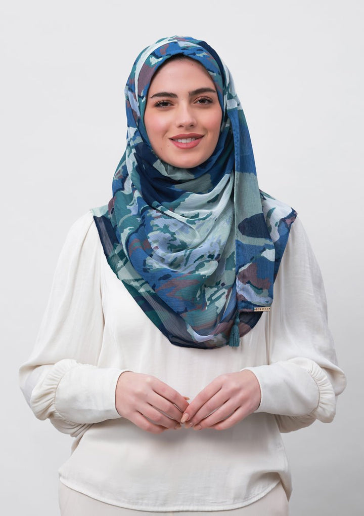 Ambition-Printed Crinkled Chiffon - BOKITTA Hijab