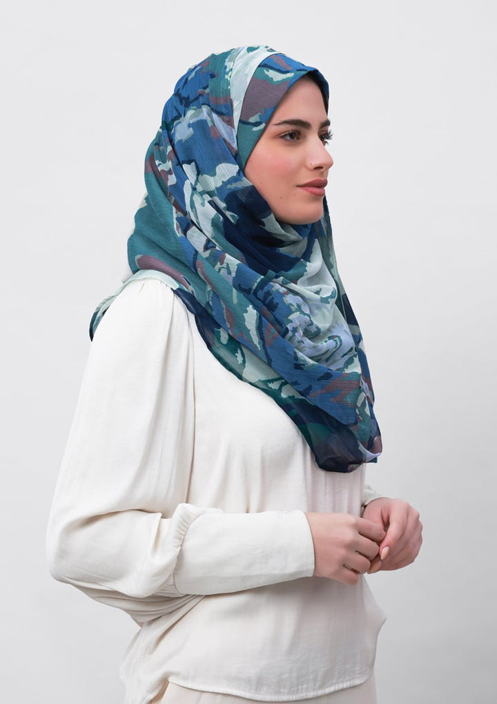 Ambition-Printed Crinkled Chiffon - BOKITTA Hijab