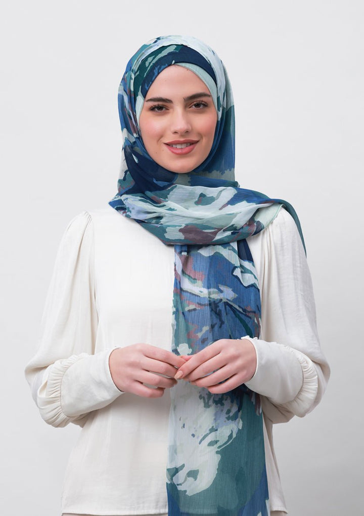 Ambition-Printed Crinkled Chiffon - BOKITTA Hijab