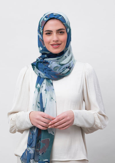 Ambition-Printed Crinkled Chiffon - BOKITTA Hijab