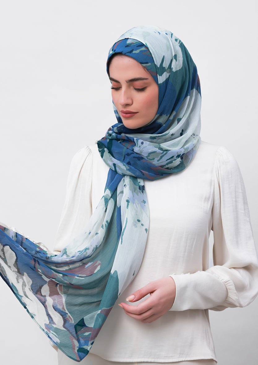Ambition-Printed Crinkled Chiffon - BOKITTA Hijab