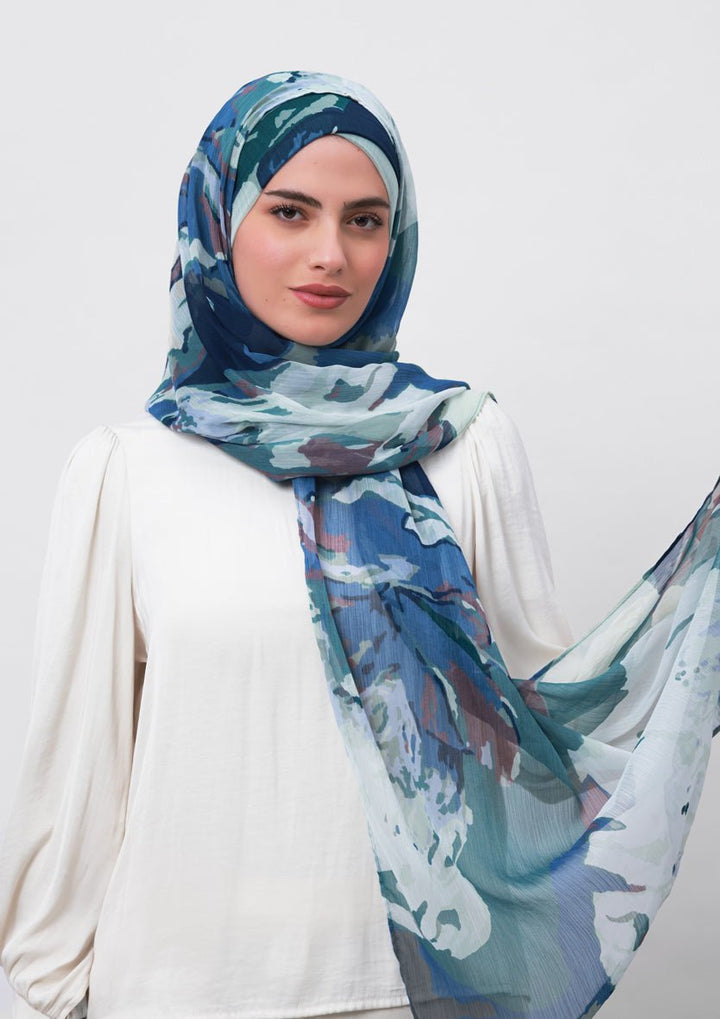 Ambition-Printed Crinkled Chiffon - BOKITTA Hijab