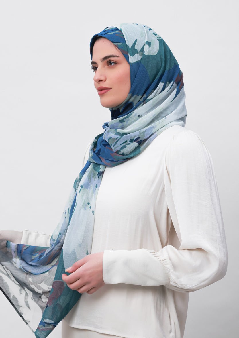 Ambition-Printed Crinkled Chiffon - BOKITTA Hijab