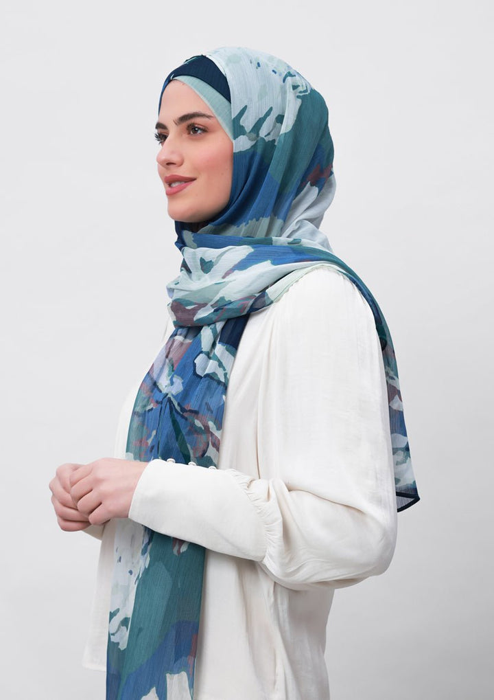 Ambition-Printed Crinkled Chiffon - BOKITTA Hijab