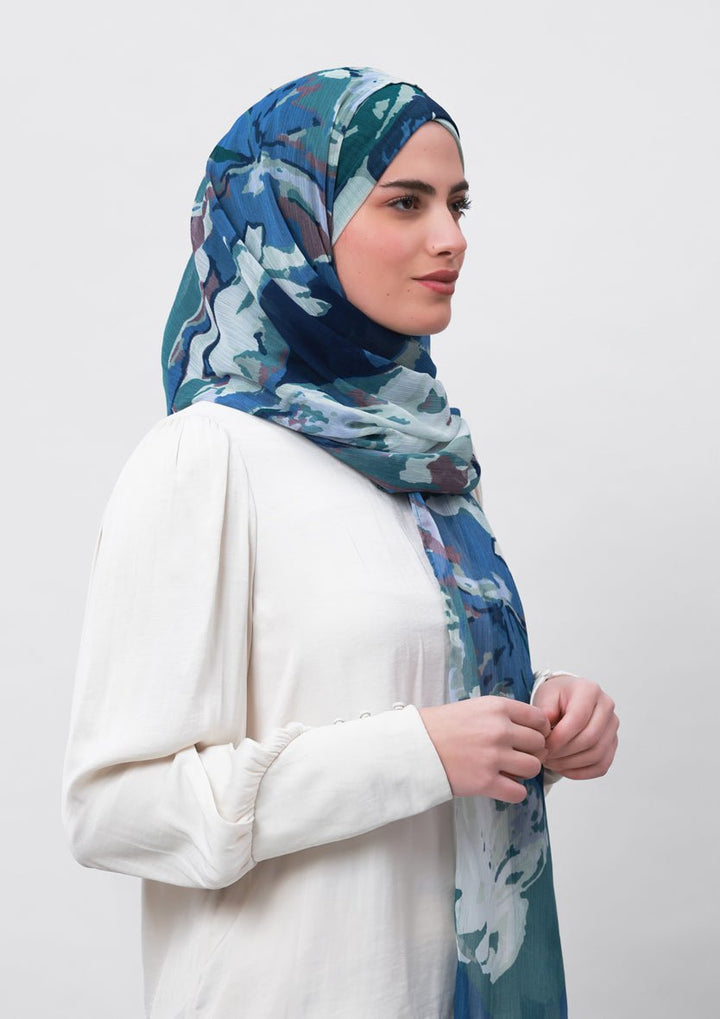 Ambition-Printed Crinkled Chiffon - BOKITTA Hijab