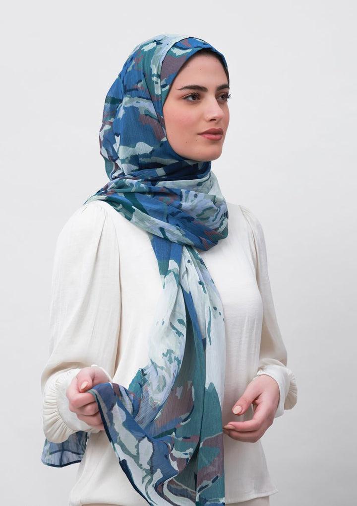 Ambition-Printed Crinkled Chiffon - BOKITTA Hijab