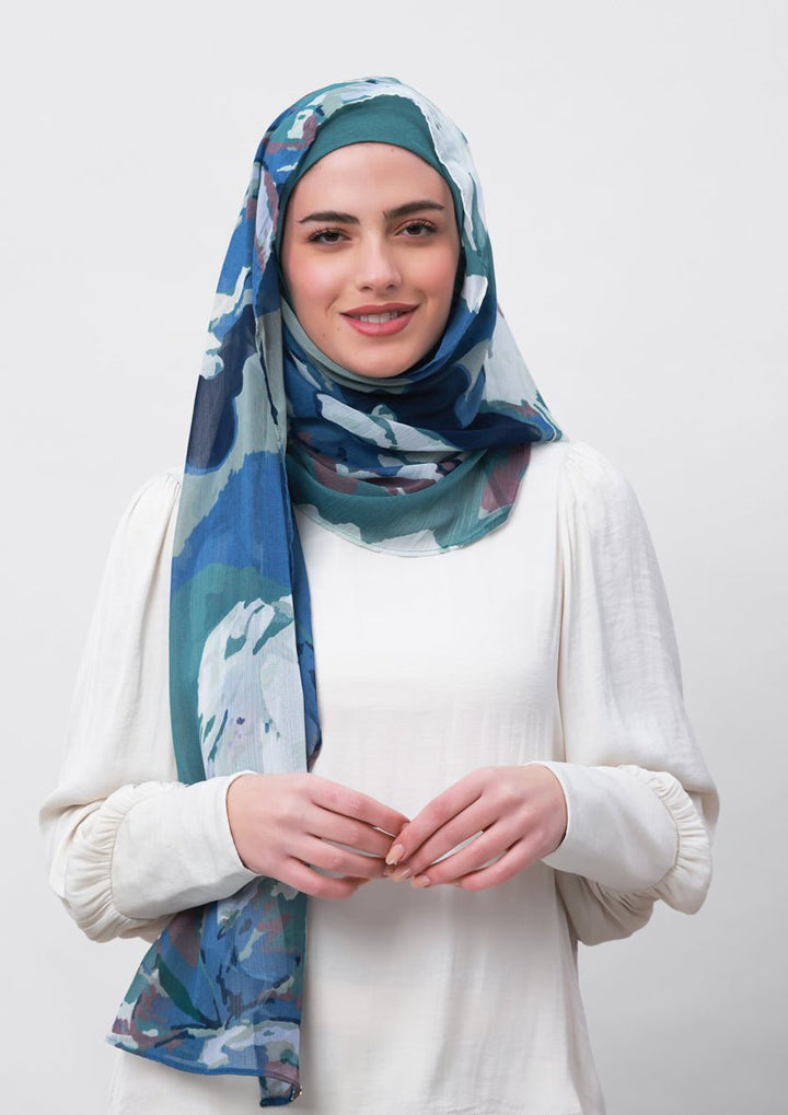 Ambition-Printed Crinkled Chiffon - BOKITTA Hijab