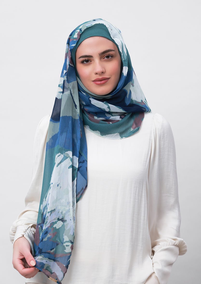 Ambition-Printed Crinkled Chiffon - BOKITTA Hijab