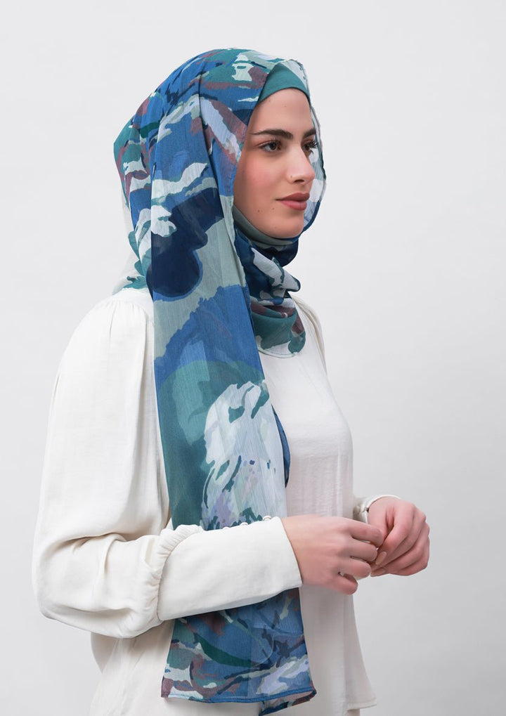 Ambition-Printed Crinkled Chiffon - BOKITTA Hijab