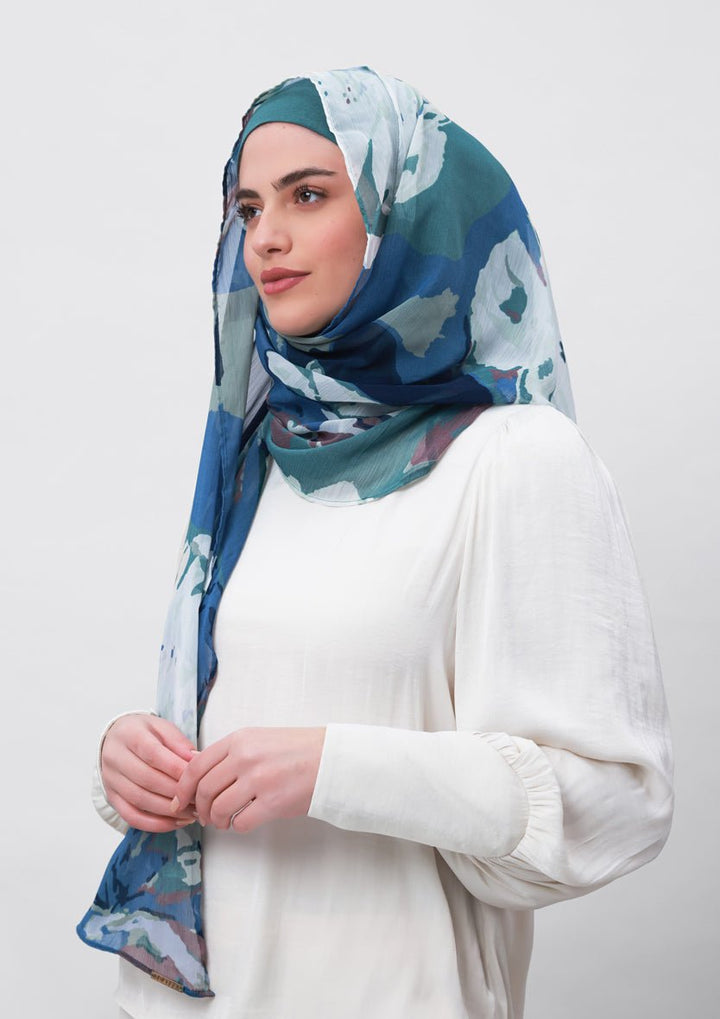 Ambition-Printed Crinkled Chiffon - BOKITTA Hijab