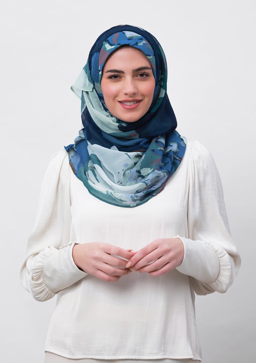 Ambition-Printed Crinkled Chiffon - BOKITTA Hijab