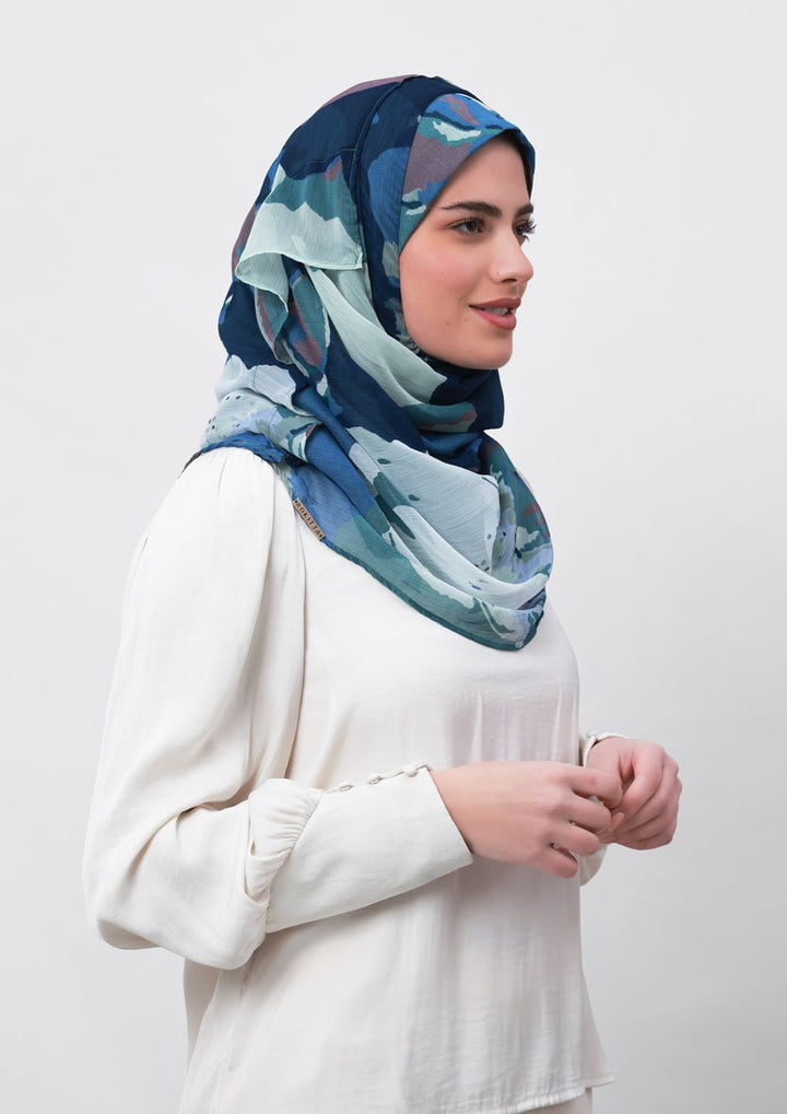 Ambition-Printed Crinkled Chiffon - BOKITTA Hijab