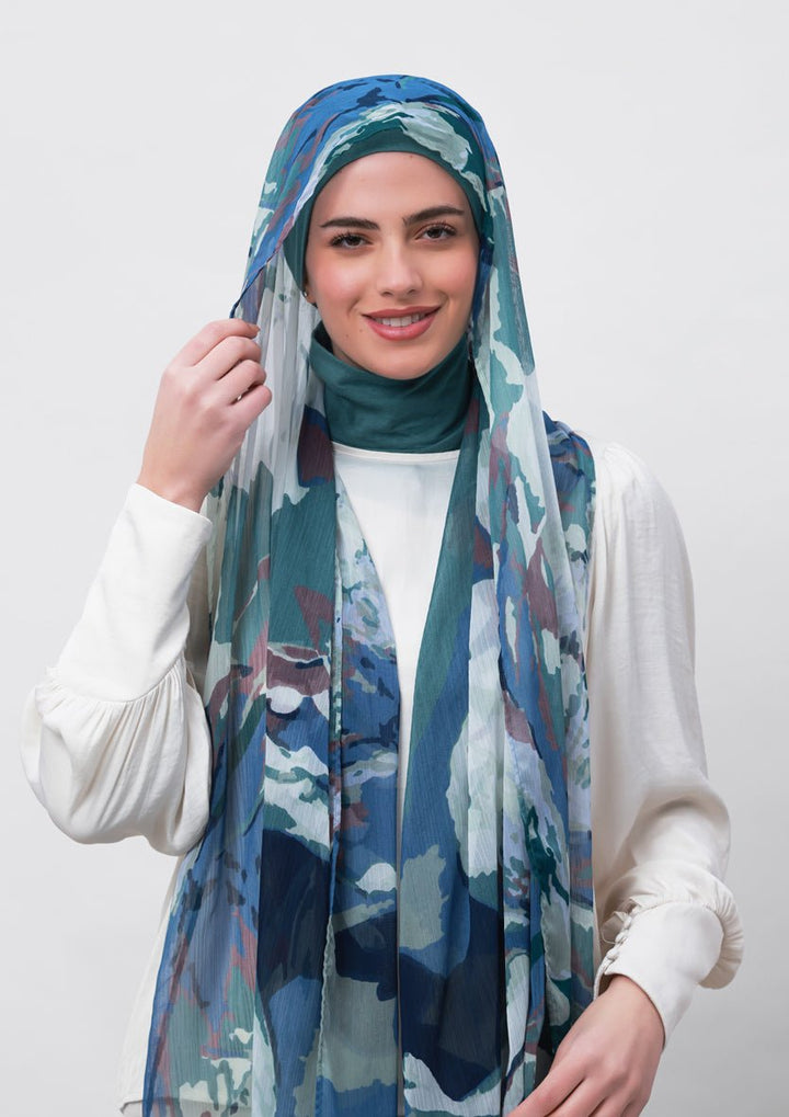 Ambition-Printed Crinkled Chiffon - BOKITTA Hijab
