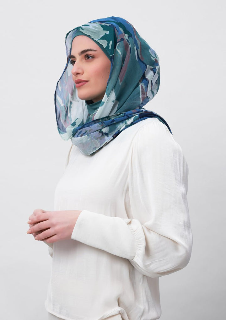 Ambition-Printed Crinkled Chiffon - BOKITTA Hijab