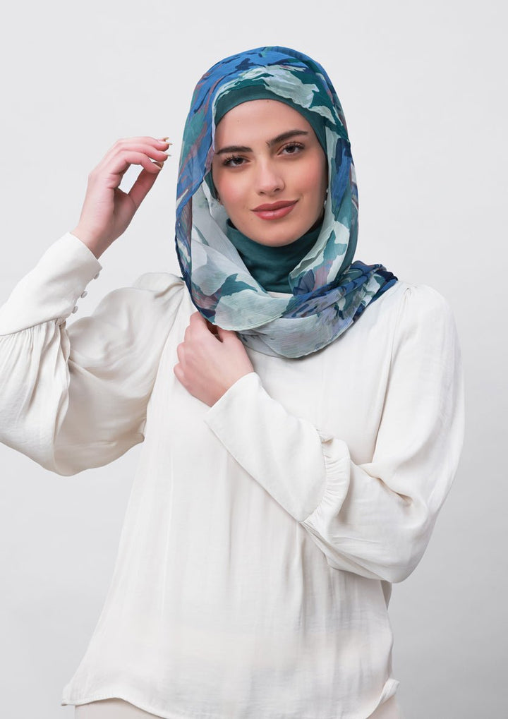 Ambition-Printed Crinkled Chiffon - BOKITTA Hijab