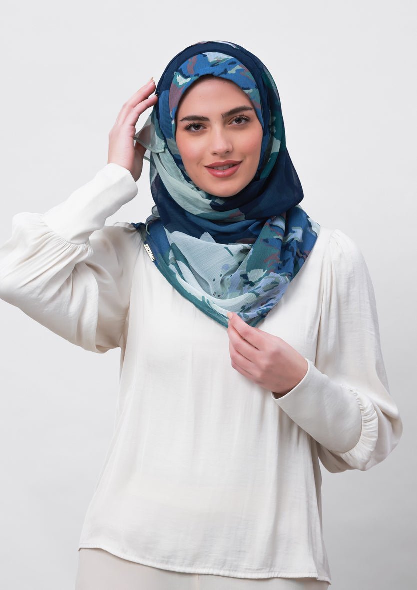 Ambition-Printed Crinkled Chiffon - BOKITTA Hijab