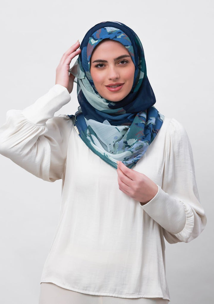 Ambition-Printed Crinkled Chiffon - BOKITTA Hijab