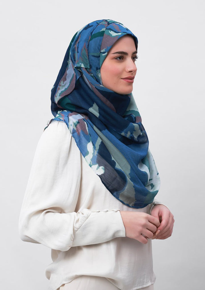 Ambition-Printed Crinkled Chiffon - BOKITTA Hijab