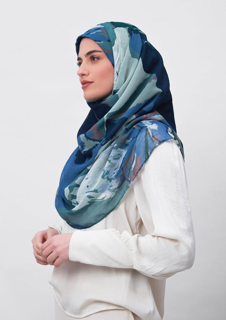 Ambition-Printed Crinkled Chiffon - BOKITTA Hijab