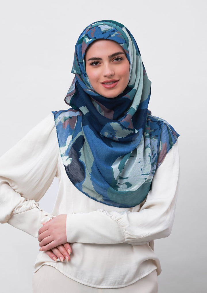Ambition-Printed Crinkled Chiffon - BOKITTA Hijab
