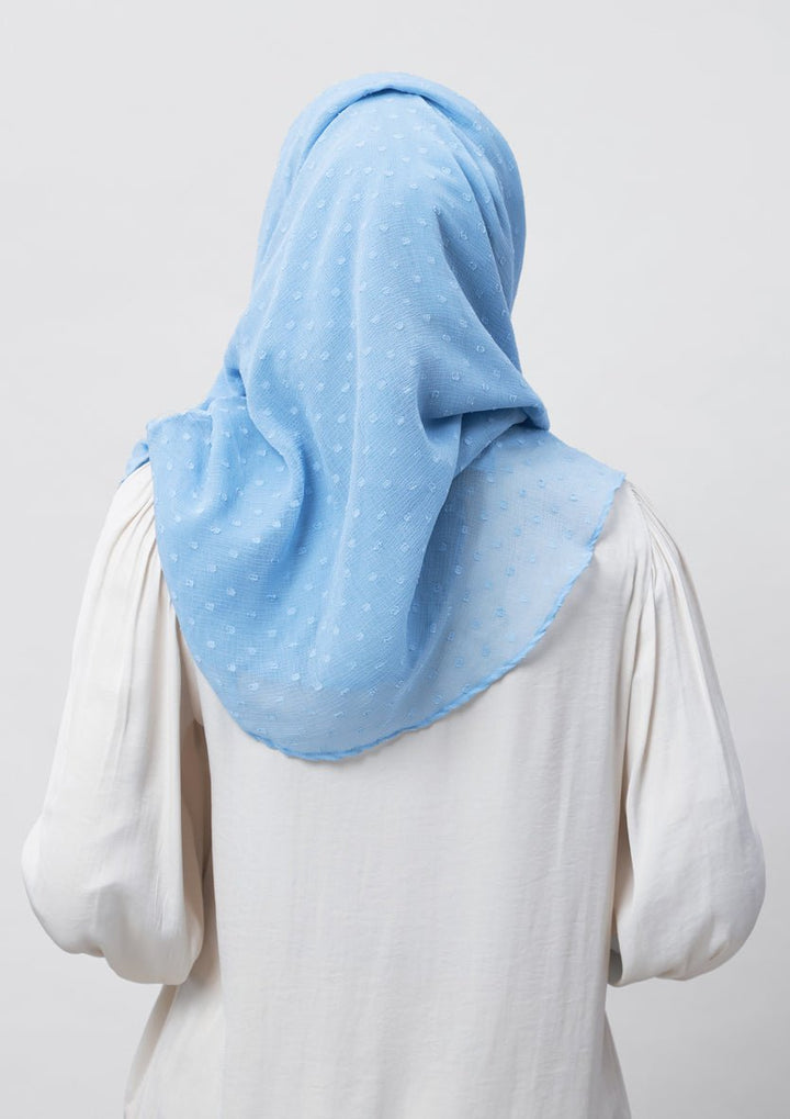Baby Blue-Plain Mosaic Butti Chiffon - BOKITTA Hijab