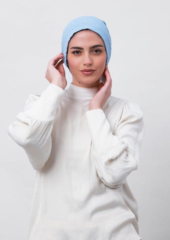 Baby Blue-Plain Mosaic Butti Chiffon - BOKITTA Hijab