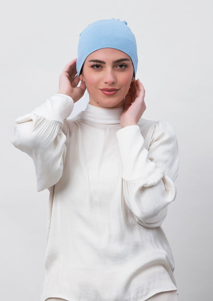 Baby Blue-Plain Mosaic Butti Chiffon - BOKITTA Hijab