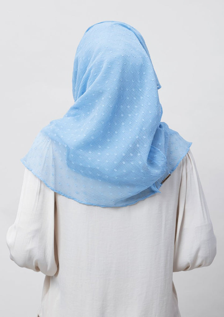 Baby Blue-Plain Mosaic Butti Chiffon - BOKITTA Hijab