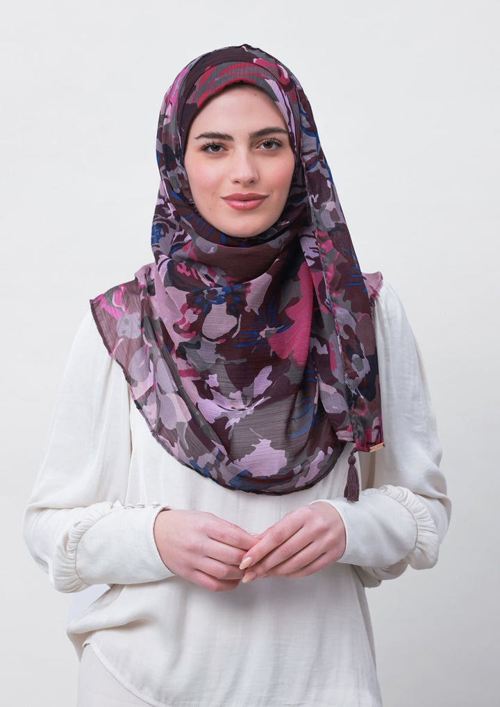 Belief-Printed Crinkled Chiffon - BOKITTA Hijab