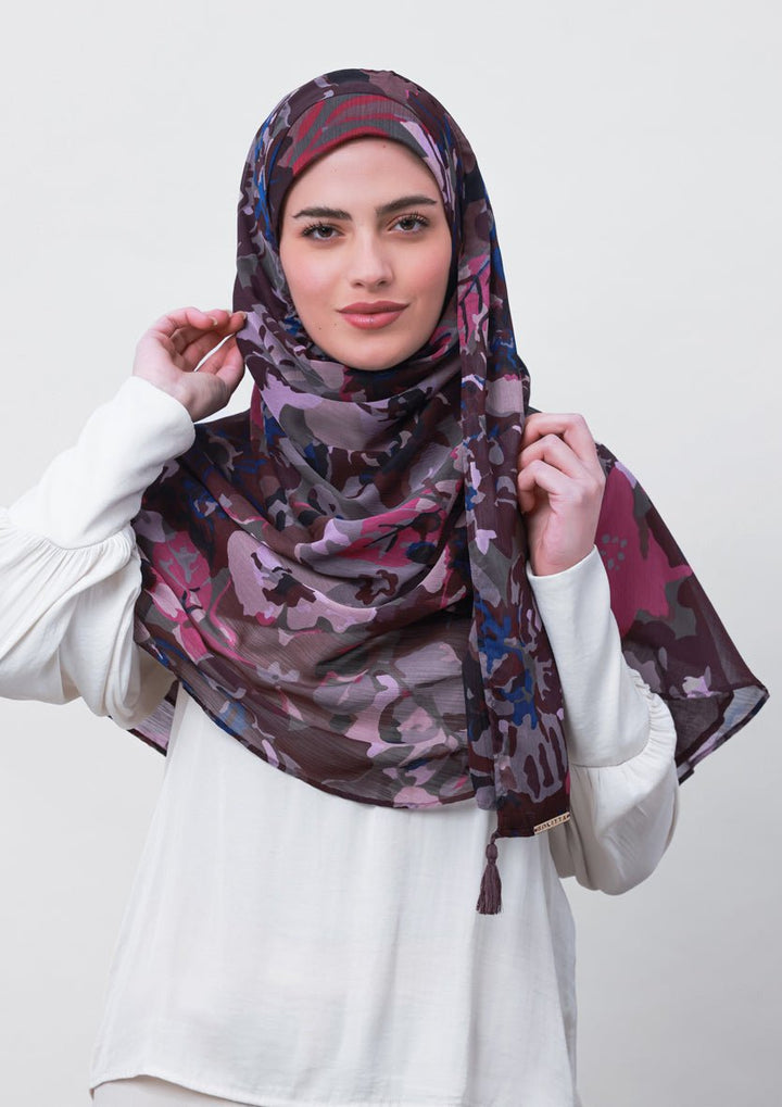 Belief-Printed Crinkled Chiffon - BOKITTA Hijab