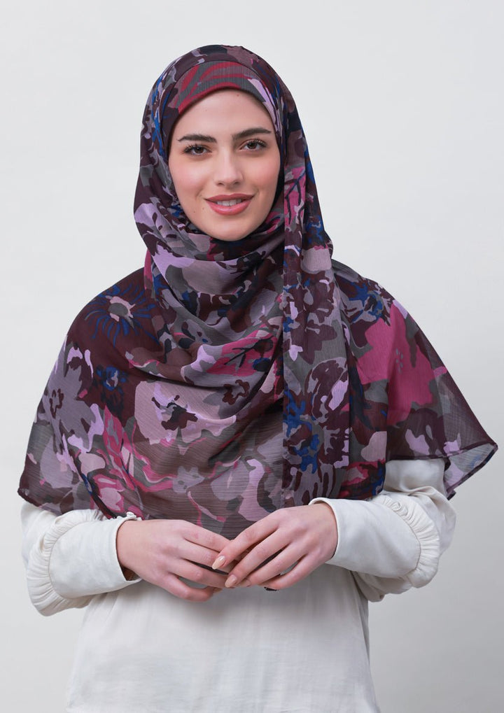 Belief-Printed Crinkled Chiffon - BOKITTA Hijab