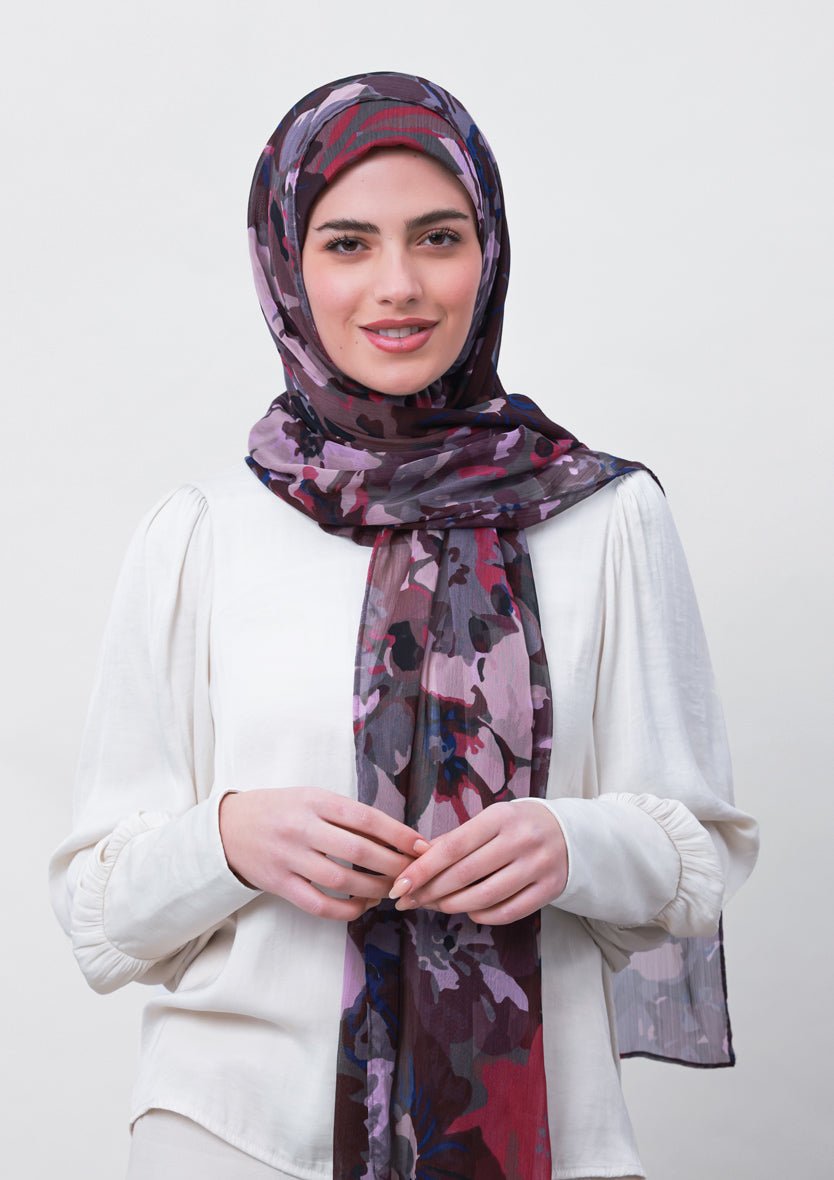 Belief-Printed Crinkled Chiffon - BOKITTA Hijab