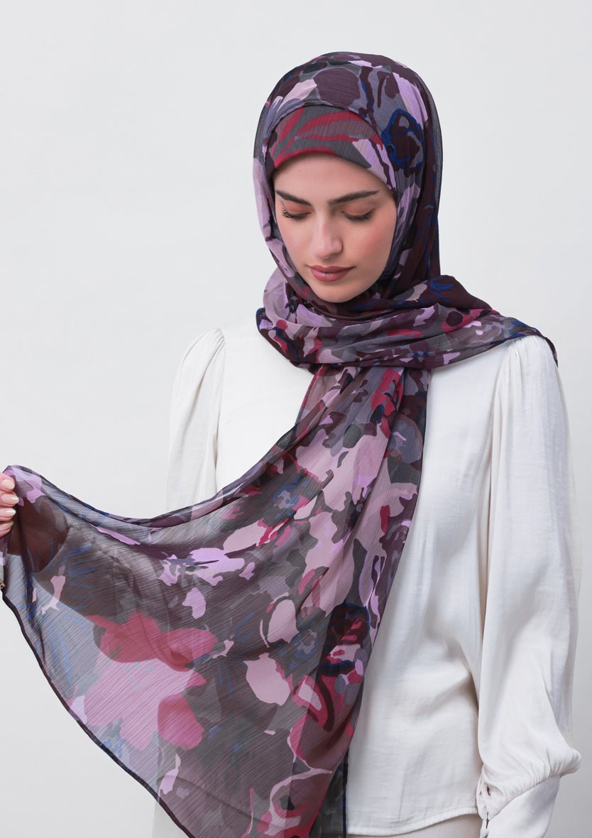 Belief-Printed Crinkled Chiffon - BOKITTA Hijab