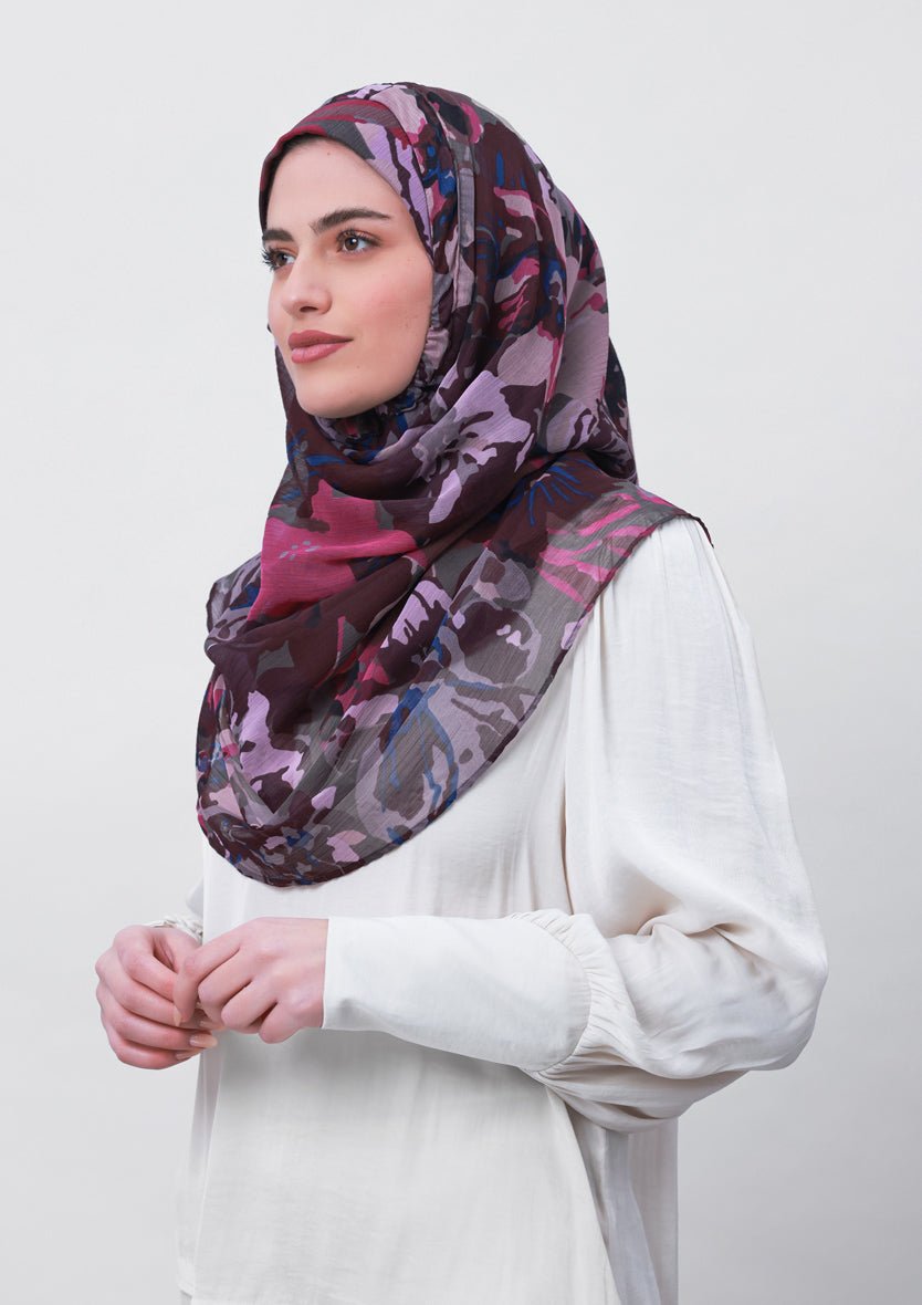 Belief-Printed Crinkled Chiffon - BOKITTA Hijab