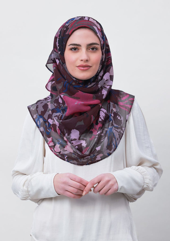 Belief-Printed Crinkled Chiffon - BOKITTA Hijab