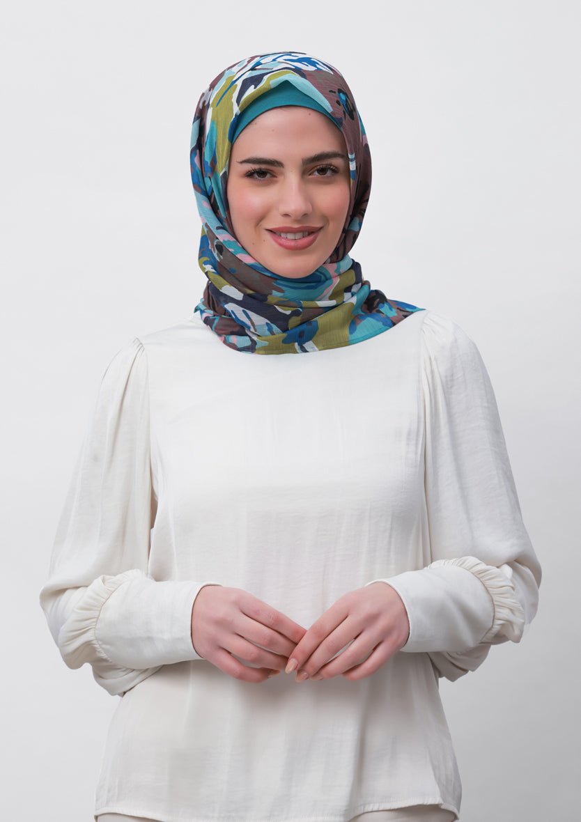 Faith-Printed Crinkled Chiffon - BOKITTA Hijab