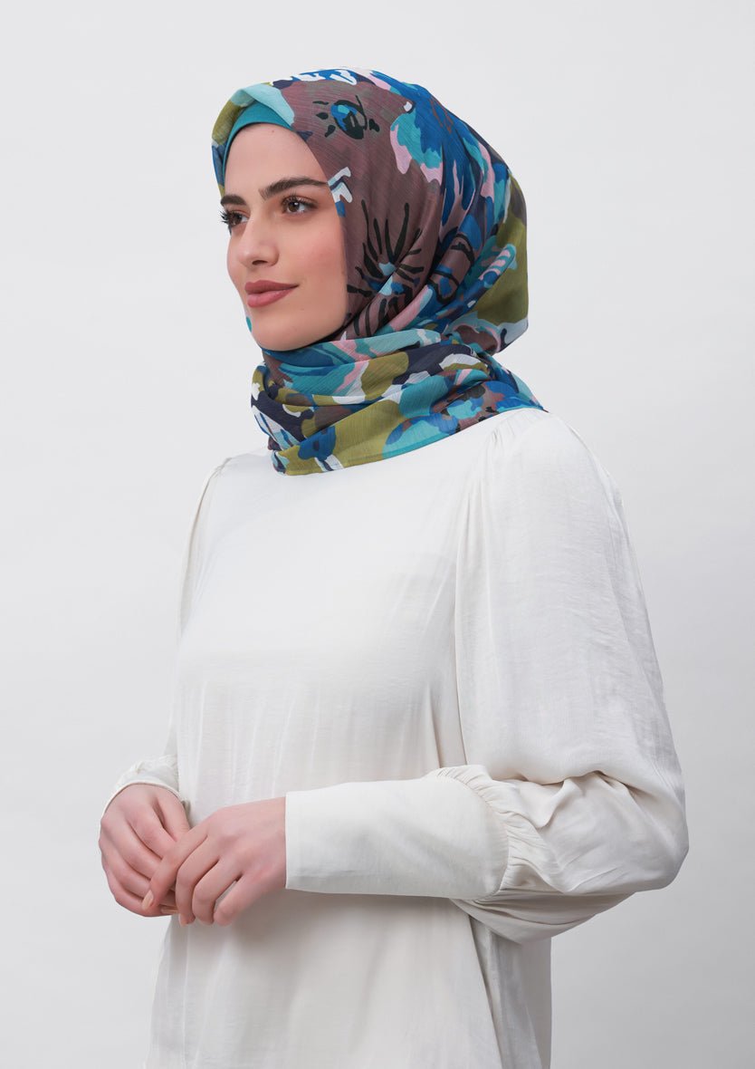 Faith-Printed Crinkled Chiffon - BOKITTA Hijab