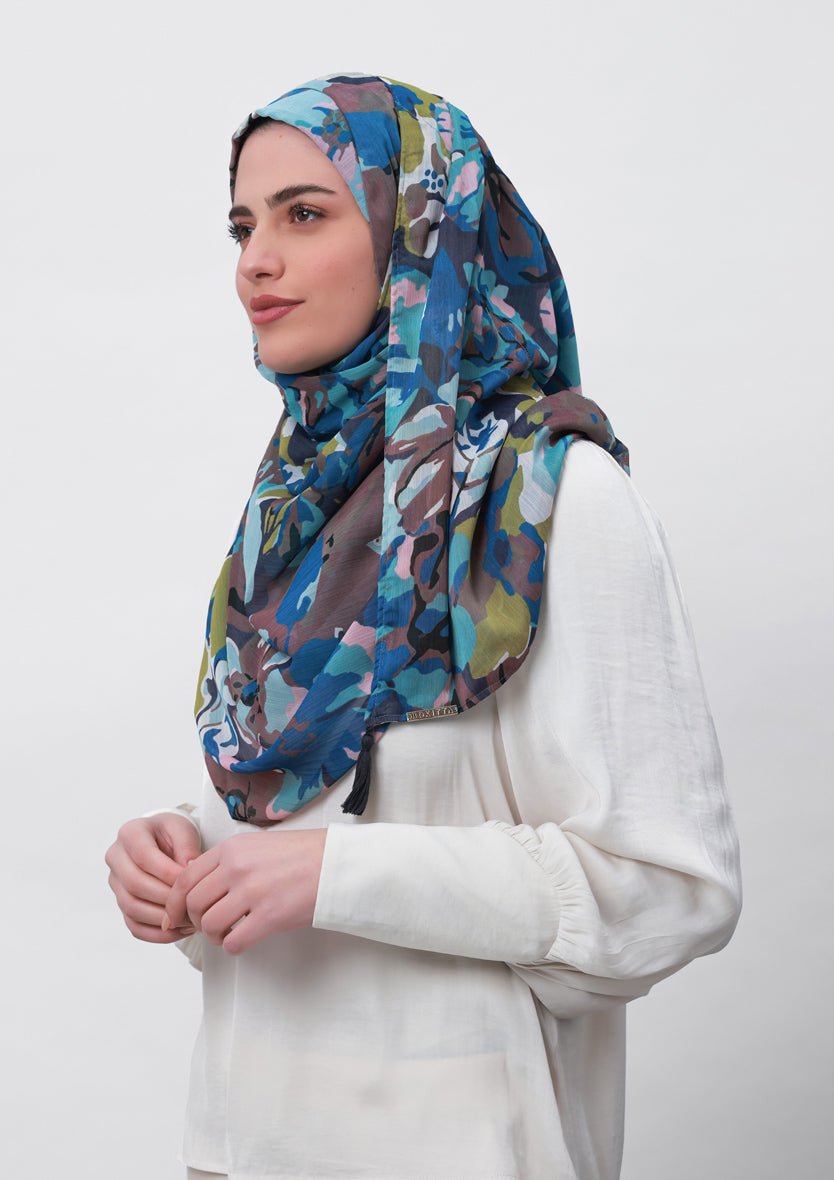 Faith-Printed Crinkled Chiffon - BOKITTA Hijab