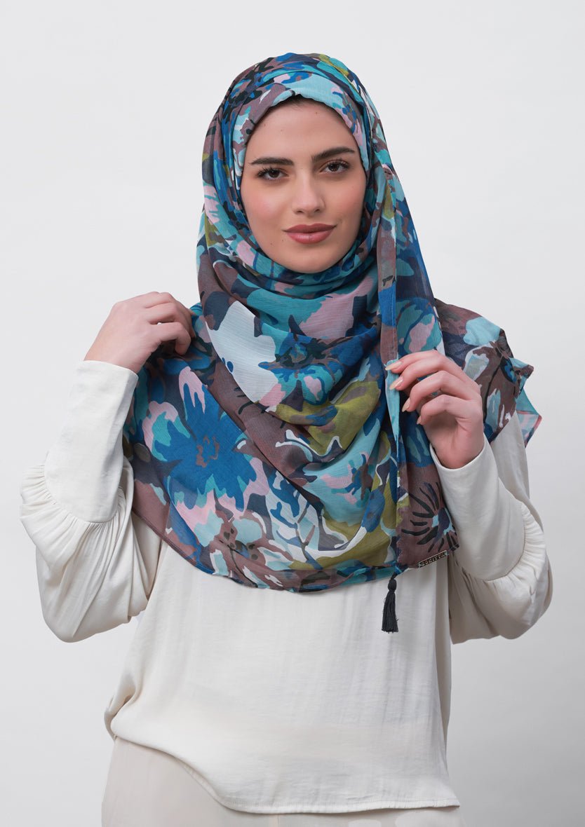 Faith-Printed Crinkled Chiffon - BOKITTA Hijab