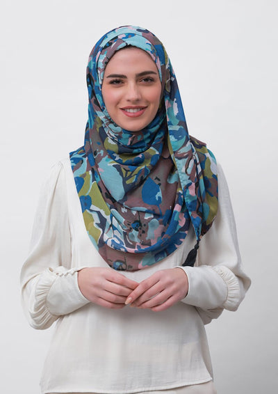 Faith-Printed Crinkled Chiffon - BOKITTA Hijab