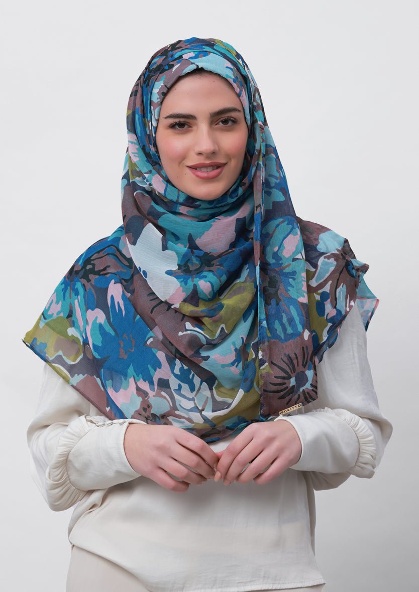 Faith-Printed Crinkled Chiffon - BOKITTA Hijab