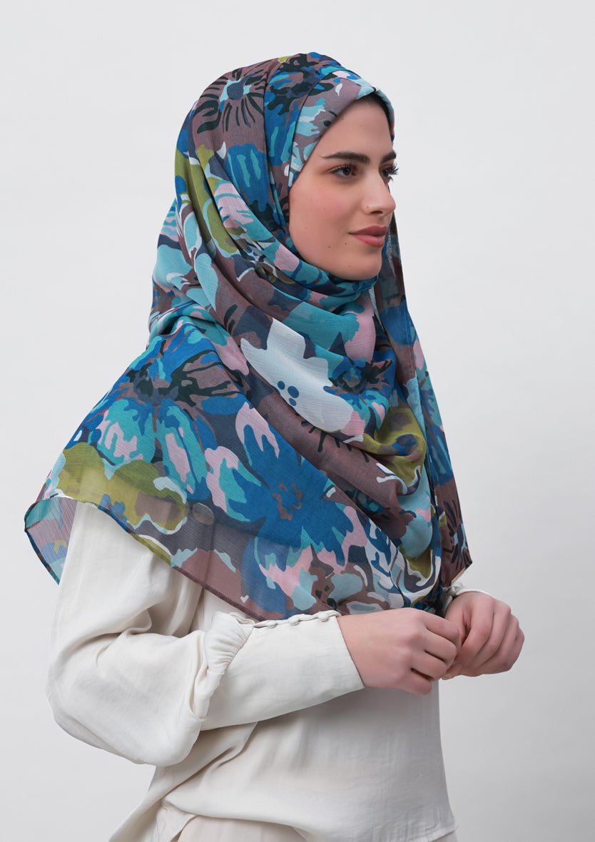 Faith-Printed Crinkled Chiffon - BOKITTA Hijab