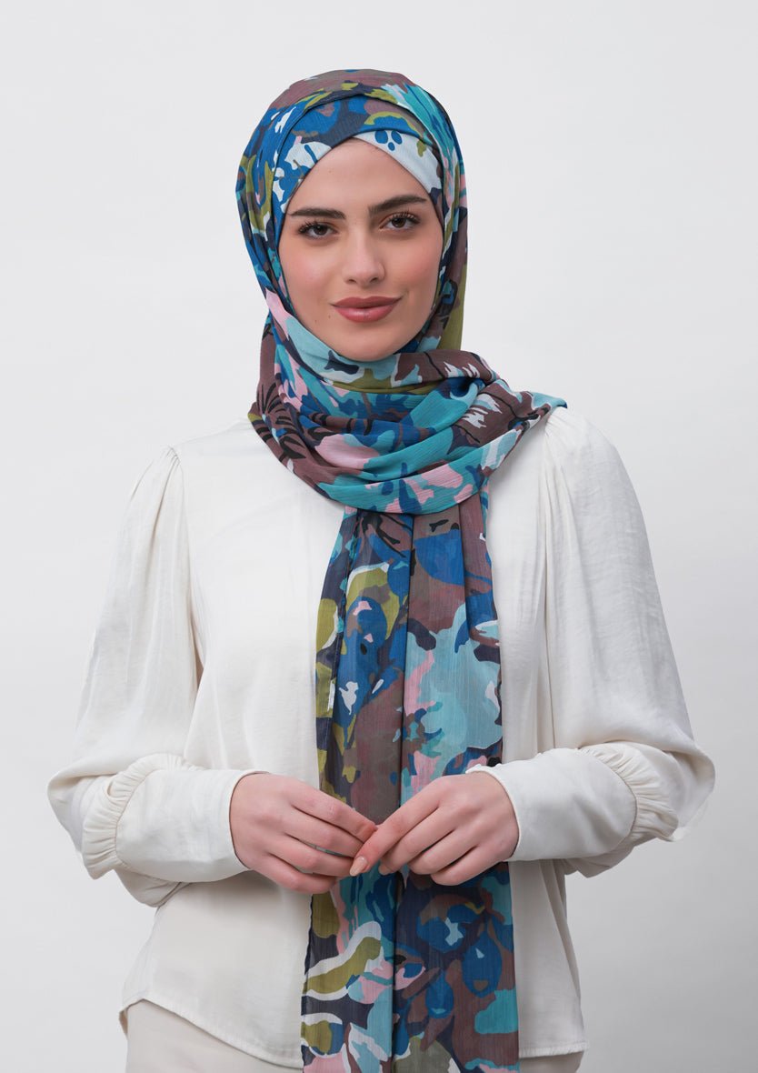 Faith-Printed Crinkled Chiffon - BOKITTA Hijab