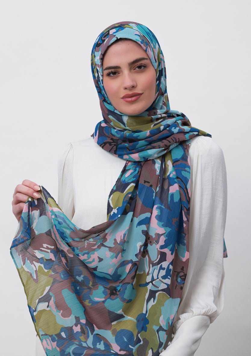 Faith-Printed Crinkled Chiffon - BOKITTA Hijab