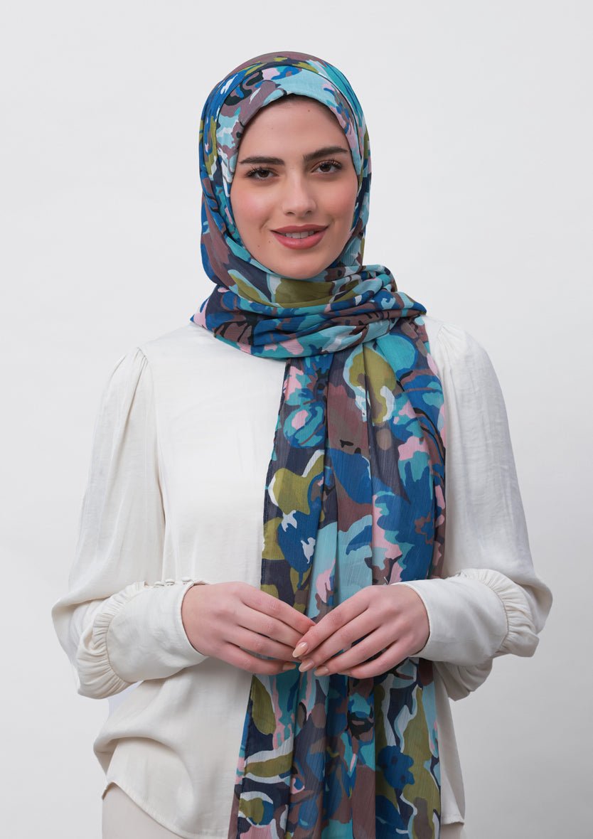 Faith-Printed Crinkled Chiffon - BOKITTA Hijab