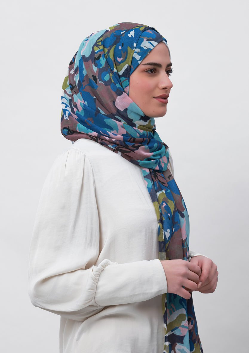 Faith-Printed Crinkled Chiffon - BOKITTA Hijab