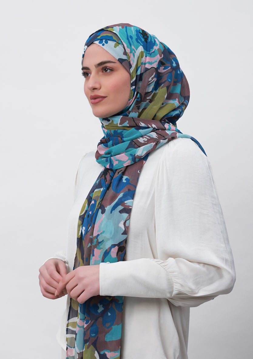 Faith-Printed Crinkled Chiffon - BOKITTA Hijab